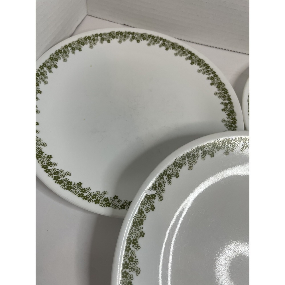 Vintage Corelle Spring Blossom Crazy Daisy Dinner  Plates 10" Green Lot Of 3 - Picture 3 of 7